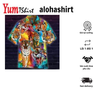 Hundred Colorful Tiger Hawaiian Shirt For