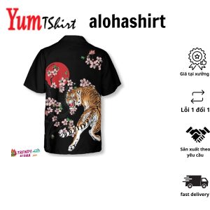 Japanese Tiger Sakura Shirt For Men Hawaiian Shirt