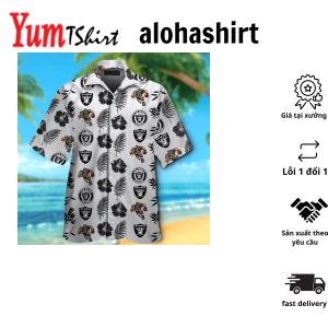 Las Vegas Raiders Short Sleeve Button Up Tropical Hawaiian Shirt VER026