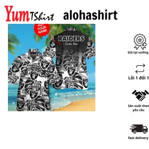 Las Vegas Raiders Short Sleeve Button Up Tropical Hawaiian Shirt VER029