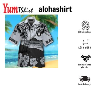 Las Vegas Raiders Short Sleeve Button Up Tropical Hawaiian Shirt VER028