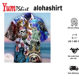 Liberty Skull Design Elegance Hawaiian Shirt Unique Tropical Collection