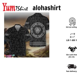 Magic Viking Symbol Hawaiian Shirt Ethnic Norse Seamless Pattern Viking Shirt
