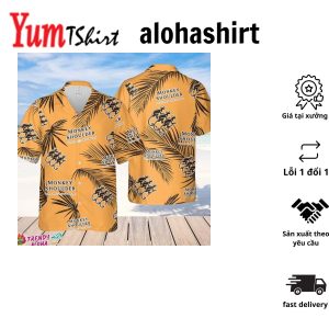 Monkey Shoulder Whiskey Hawaiian Palm Leaves Pattern Shirt Beer Summer Party Hawaiian Shirt Monkey Shoulder Beer Shirt