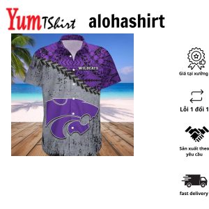 Ncaa Kansas State Wildcats Silver Purple Polynesian Hawaiian Shirt V6 Aloha Shirt