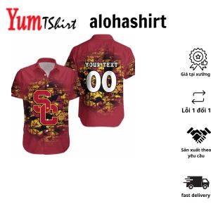 NCAA Usc Trojans Custom Text Number Cardinal Hawaiian Shirt