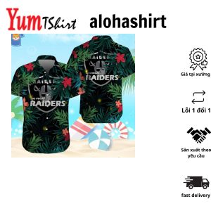 NFL Las Vegas Raiders Hawaiian Shirt Tropical Flower Pattern