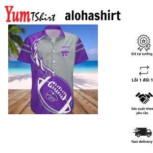 Ncaa Kansas State Wildcats Purple Flame Ball Silver Hawaiian Shirt Aloha Shirt