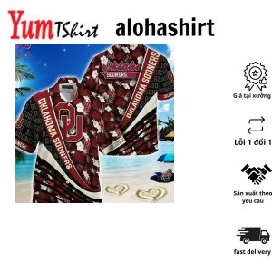 Ncaa Oklahoma Sooners Crimson Black Hawaiian Shirt V3 Aloha Shirt