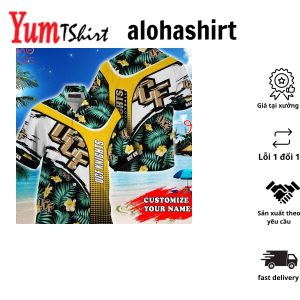 Ncaa Ucf Knights Custom Name Green Gold Hawaiian Shirt Aloha Shirt