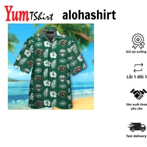 New York Jets Short Sleeve Button Up Tropical Hawaiian Shirt VER015