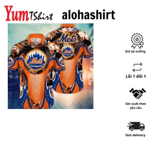 New York Mets MLB Hawaiian Shirt Parasols Aloha Shirt