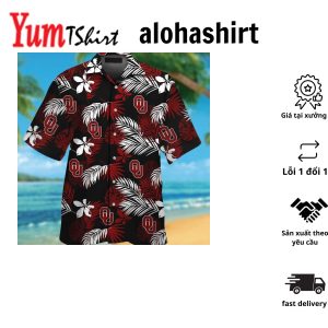 Oklahoma Sooners Short Sleeve Button Up Tropical Hawaiian Shirt VER04