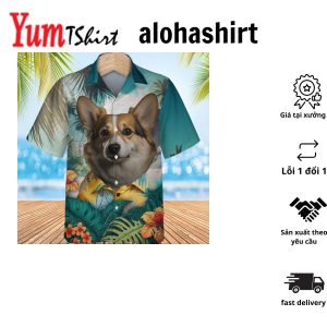 Pembroke Welsh Corgi Tropic Escape – Explore Hawaii in Style with this Exquisite Shirt