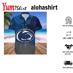 Penn State Nittany Lions Short Sleeve Button Up Tropical Shirt Hawaiian Shirt