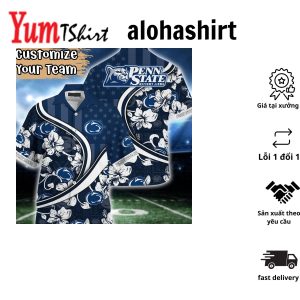 Penn State Nittany Lions NCAA Us Flag Hawaiian Shirt Custom Summer Aloha Shirt