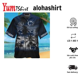 Penn State Nittany Lions Short Sleeve Button Up Tropical Shirt Hawaiian Shirt