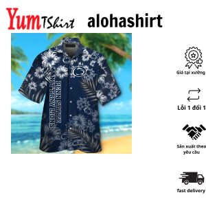 Penn State Nittany Lions Short Sleeve Button Up Tropical Hawaiian Shirt