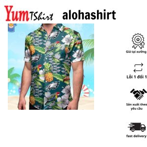 Pineapple Hawaiian Shirt Tropical Fruit Parrot 3D Hawaiian Aloha Beach Shirt
