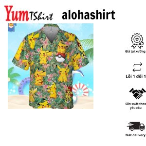 Pikachu Pkm Pattern 3D Hawaiian Shirt Summer Gift For Men And Women