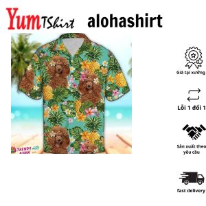 Poodle Hawaiian Shirt Poodle Hibiscus Flower Hawaiian Aloha Beach Shirt