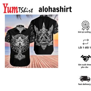 Premium White Fenrir Design Viking Inspired Hawaiian Shirt