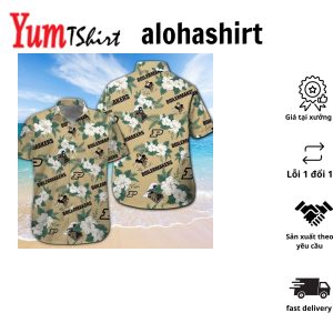 Purdue Boilermakers Short Sleeve Button Up Tropical Hawaiian Shirt VER028