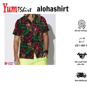 Retro Tiki Mask Seamless Pattern Tiki Hawaiian Shirt Funny Tiki Shirt For Women And Men
