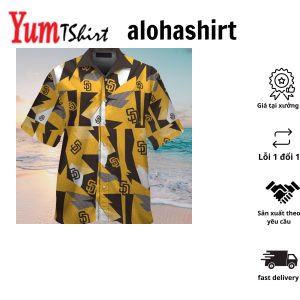 San Diego Padres Short Sleeve Button Up Tropical Hawaiian Shirt VER011
