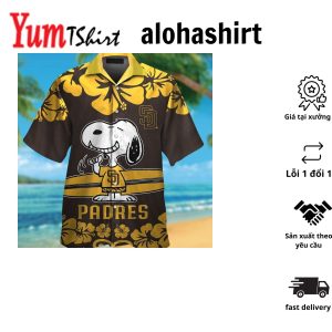 San Diego Padres Short Sleeve Button Up Tropical Shirt Hawaiian Shirt