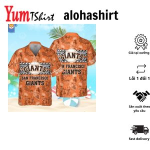 San Francisco Giants Mickey Mouse Short Sleeve Button Up Tropical Hawaiian Shirt