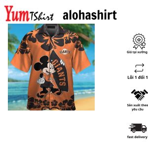 San Francisco Giants Minnie Mouse Short Sleeve Button Up Tropical Hawaiian Shirt