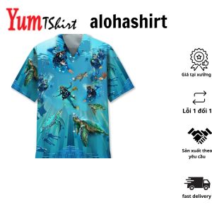Scuba Diving Turtle Hawaiian Shirt