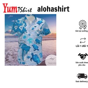 Sea Explorer Featuring Turtle Map Hawaiian Shirt Best Choice