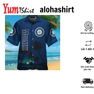 Seattle Mariners Short Sleeve Button Up Tropical Hawaiian Shirt VER06