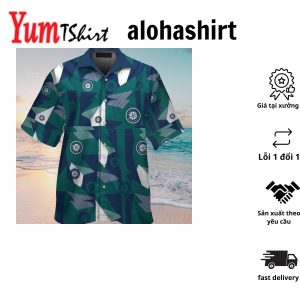 Seattle Mariners Short Sleeve Button Up Tropical Hawaiian Shirt VER09