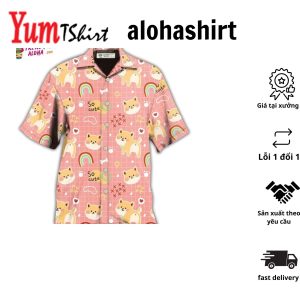 Shiba Inu Cute Rainbow Hawaiian Shirt