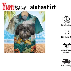 Shih Tzu Paradise Breeze – Unleash Your Style with this 3D Tropical Hawaiian Shirt