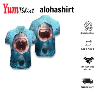 Show Your Teeth Shark 3D All Over Printed Hawaiian Shirt