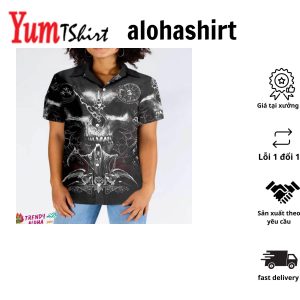 Skull Death Hawaiian Shirt Black And White Gothic Skull Shirt For Men And Women