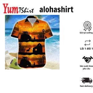 Sunset Farm Tractor 3D Hawaiian Shirt End Day Beginning Style