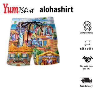 Surf Store And Beach Summer Aloha Hawaiian Beach Shorts