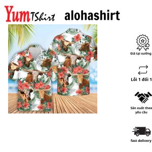 Texas Longhorn Cow Hawaiian Flowers Hawaiian Shirt Gift For Farm Clothing Summer Gift For Men And Women