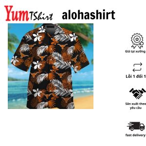 Texas Longhorns Short Sleeve Button Up Tropical Hawaiian Shirt VER027