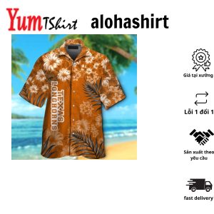 Texas Longhorns Short Sleeve Button Up Tropical Hawaiian Shirt VER07