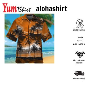 Texas Longhorns Short Sleeve Button Up Tropical Hawaiian Shirt VER09