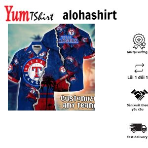 Texas Rangers MLB Hawaiian Shirt Custom Blooming Flowers Aloha Shirt