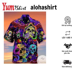 Toxic Skull Life Is Colorful Hawaiian Unisex Shirts Hawaiian Shirt