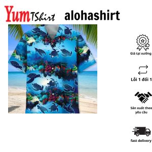 Turtle Ocean Hawaiian Shirt Unisex Summer Beach Casual Short Sleeve Summer Vacation Beach Shirts