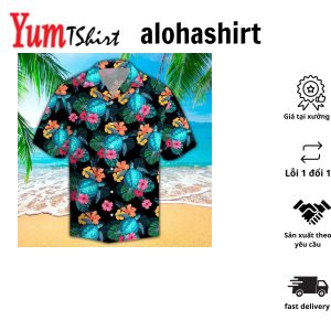 Turtles Hibiscus Tropical Hawaiian Shirt Turtle Lover Hawaiian Shirt For